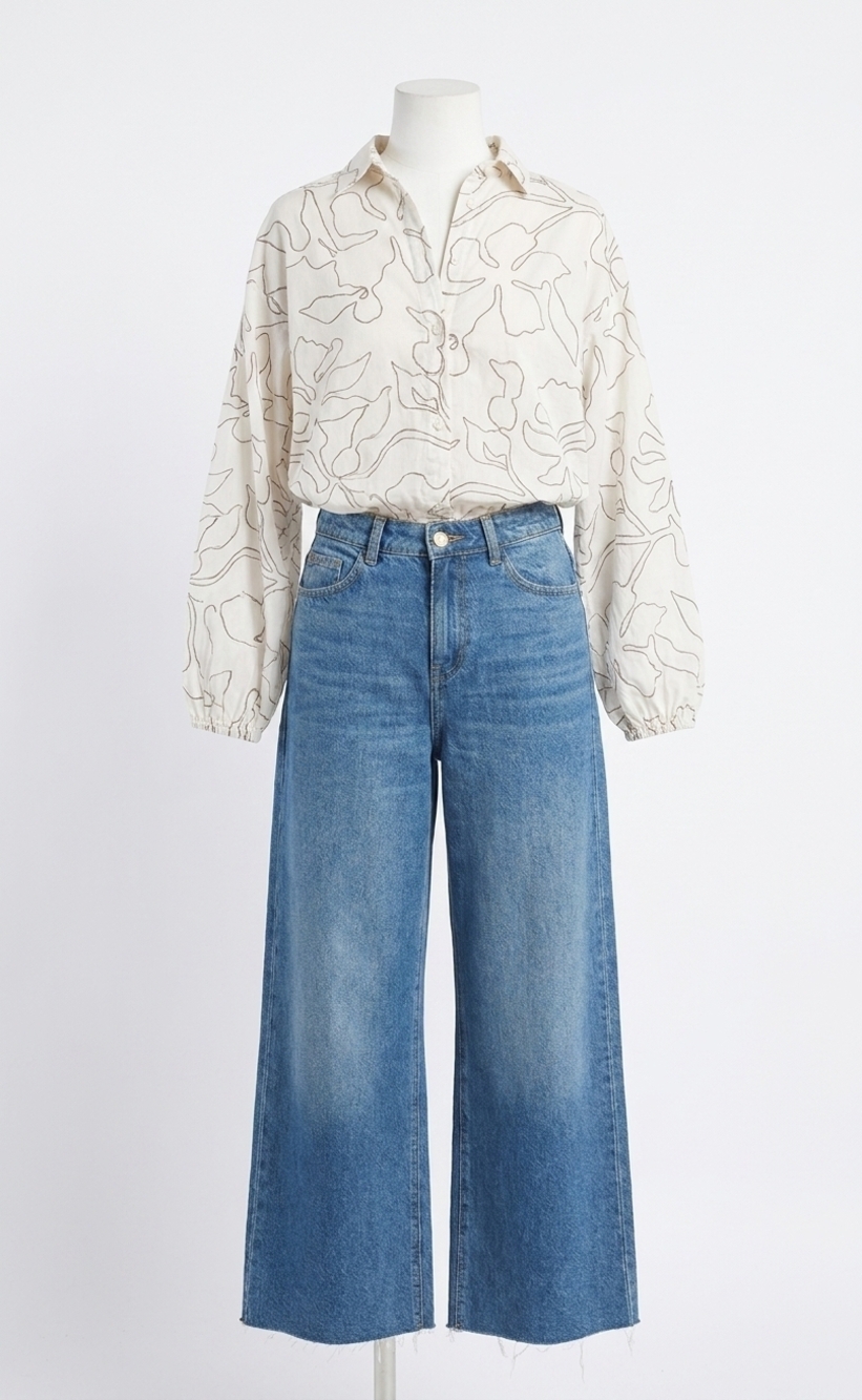 NEW OMIKA nero button down blouse in uma coconut